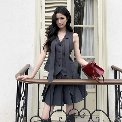 Vane韦恩十三行韩版时尚马甲西装套装女2025新款高级感半身裙穿搭