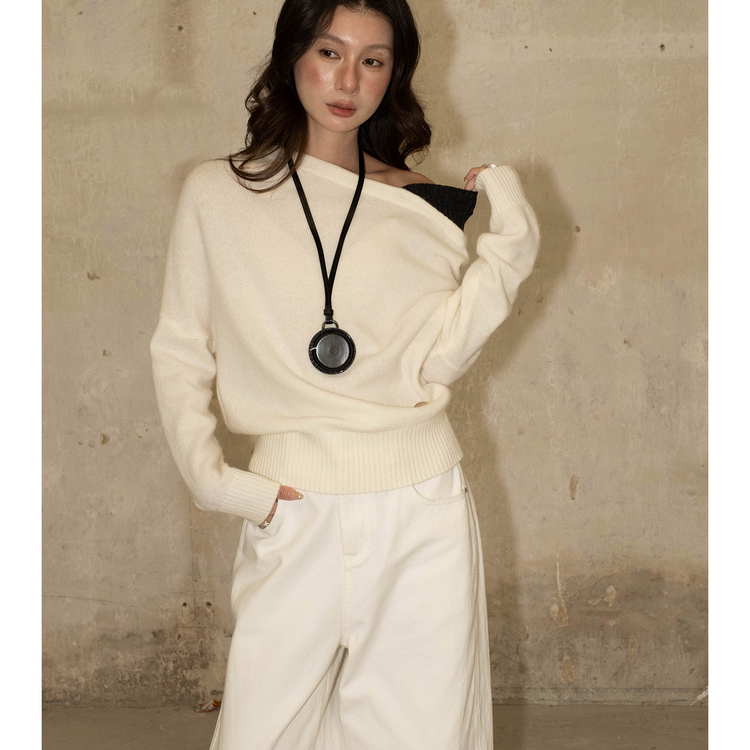 NEIHE内赫蝙蝠袖羊毛针织衫