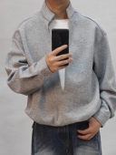 MRMO陌先生男士 假两件立领卫衣宽松收腰休闲上衣秋冬新品