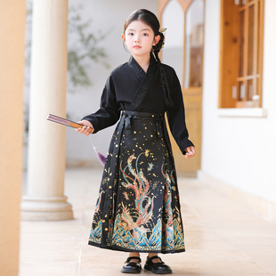 汉服女童马面裙春装2026新款明制交领儿童唐装古风套装国风新中式