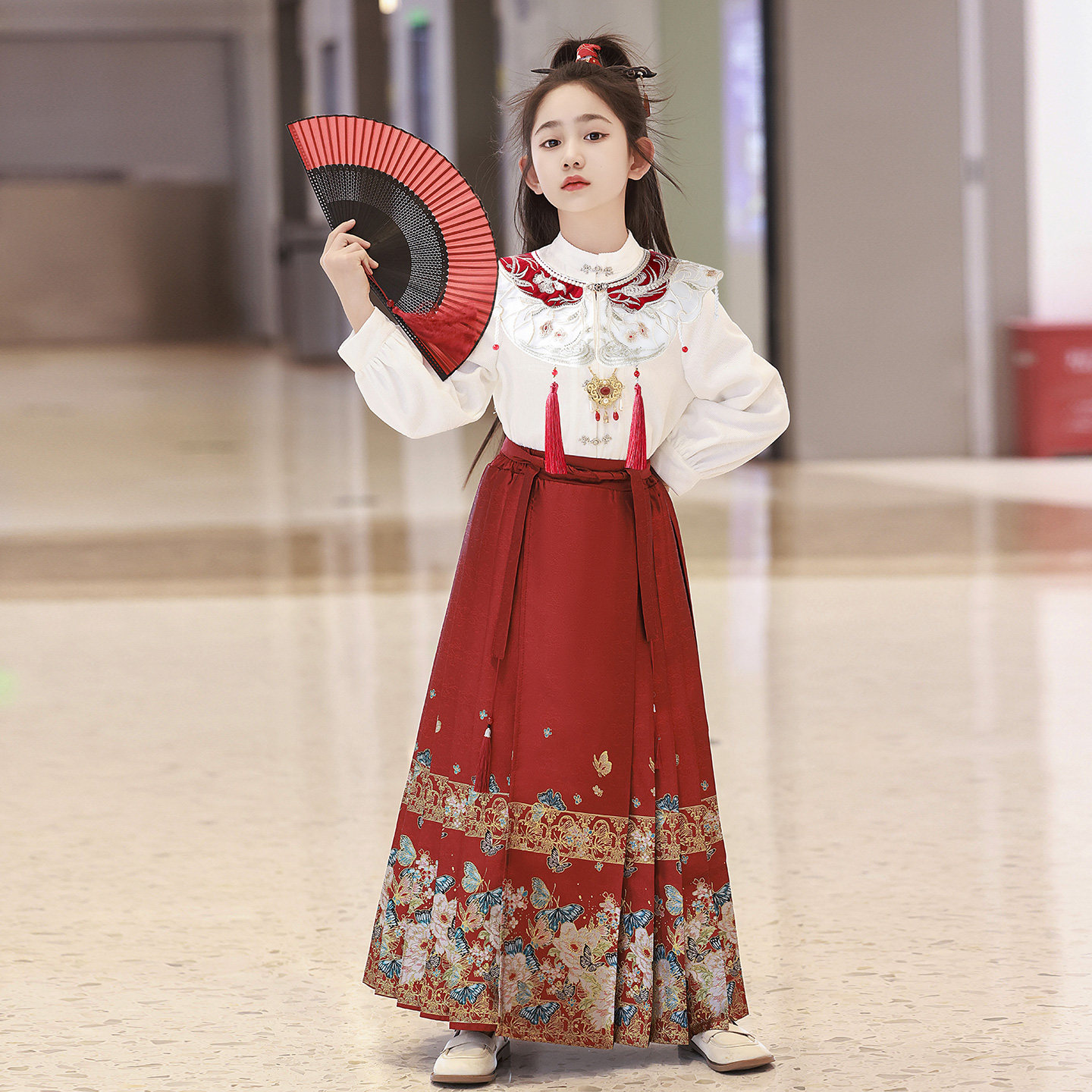 汉服女童马面裙春装明制套装