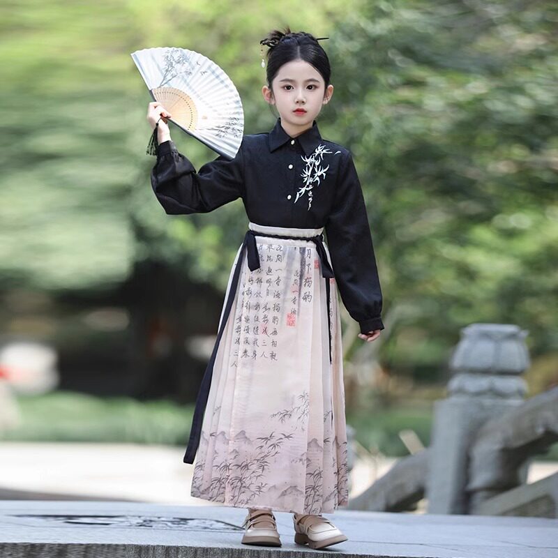 马面裙女童2026新款春秋套装新中式古风儿童汉服中国风女大童夏季