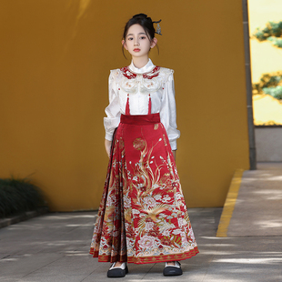 汉服女童拜年服2026新款马面裙冬装儿童女大童新中式中国风春秋款