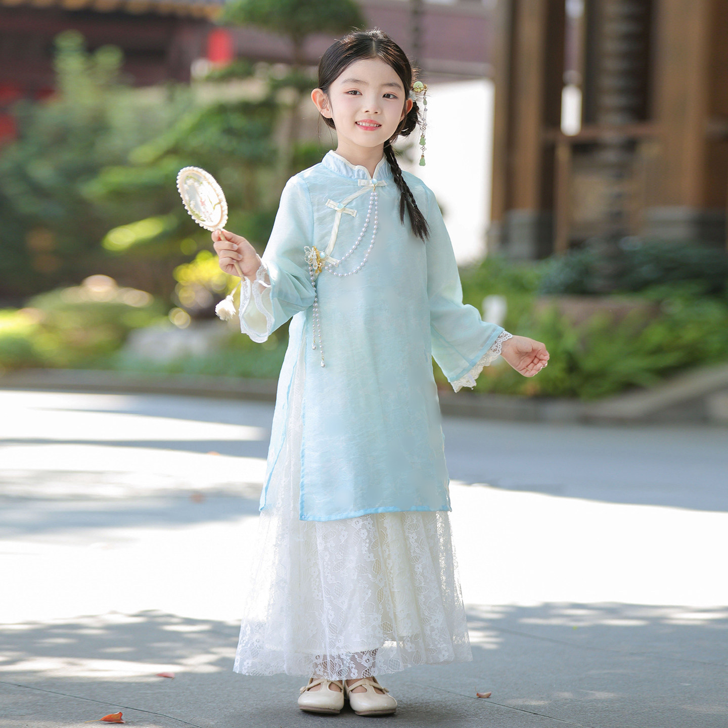 儿童旗袍2025新款春秋女童汉服古装连衣裙女孩国风唐装古风公主裙