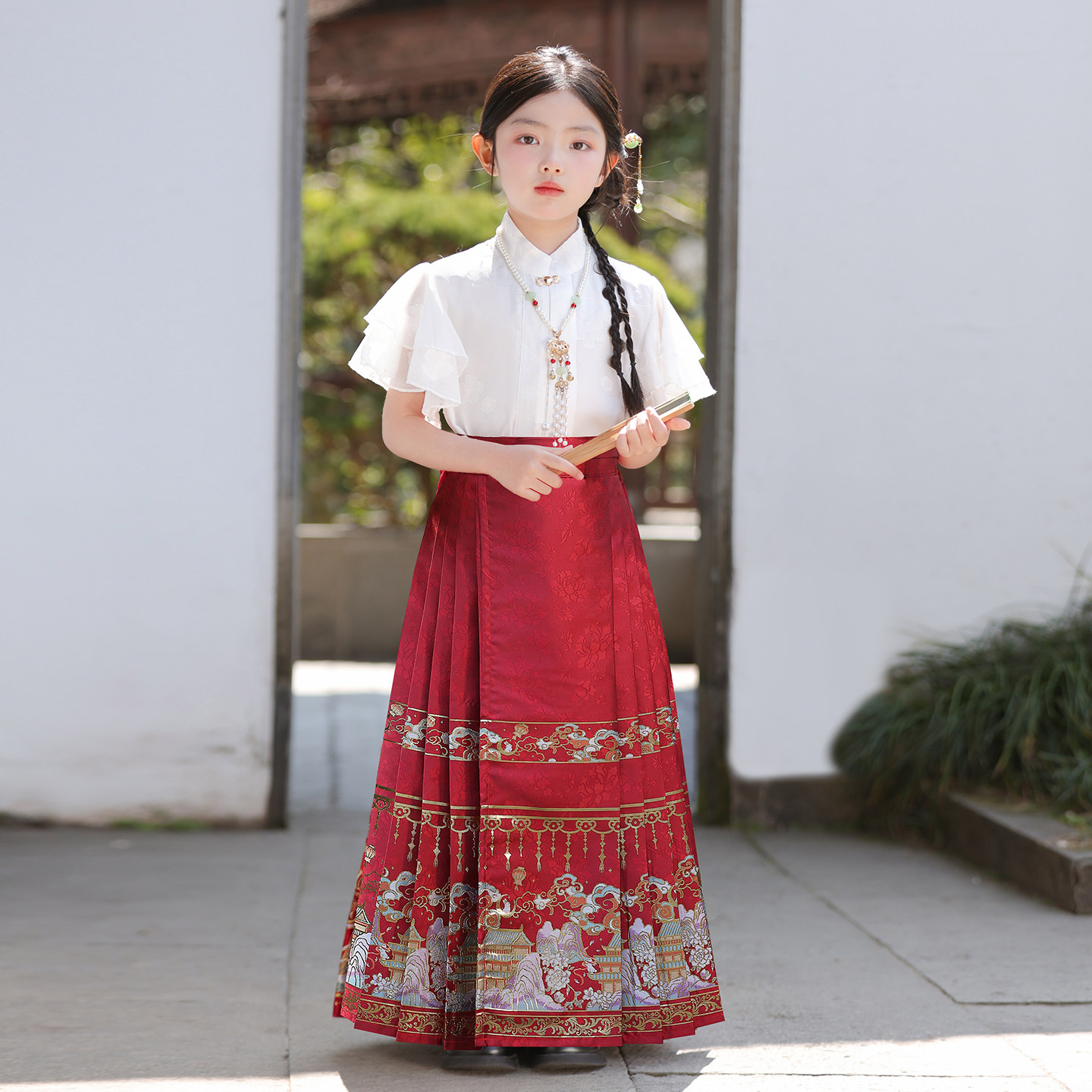 2026夏季新中式女童马面裙套装