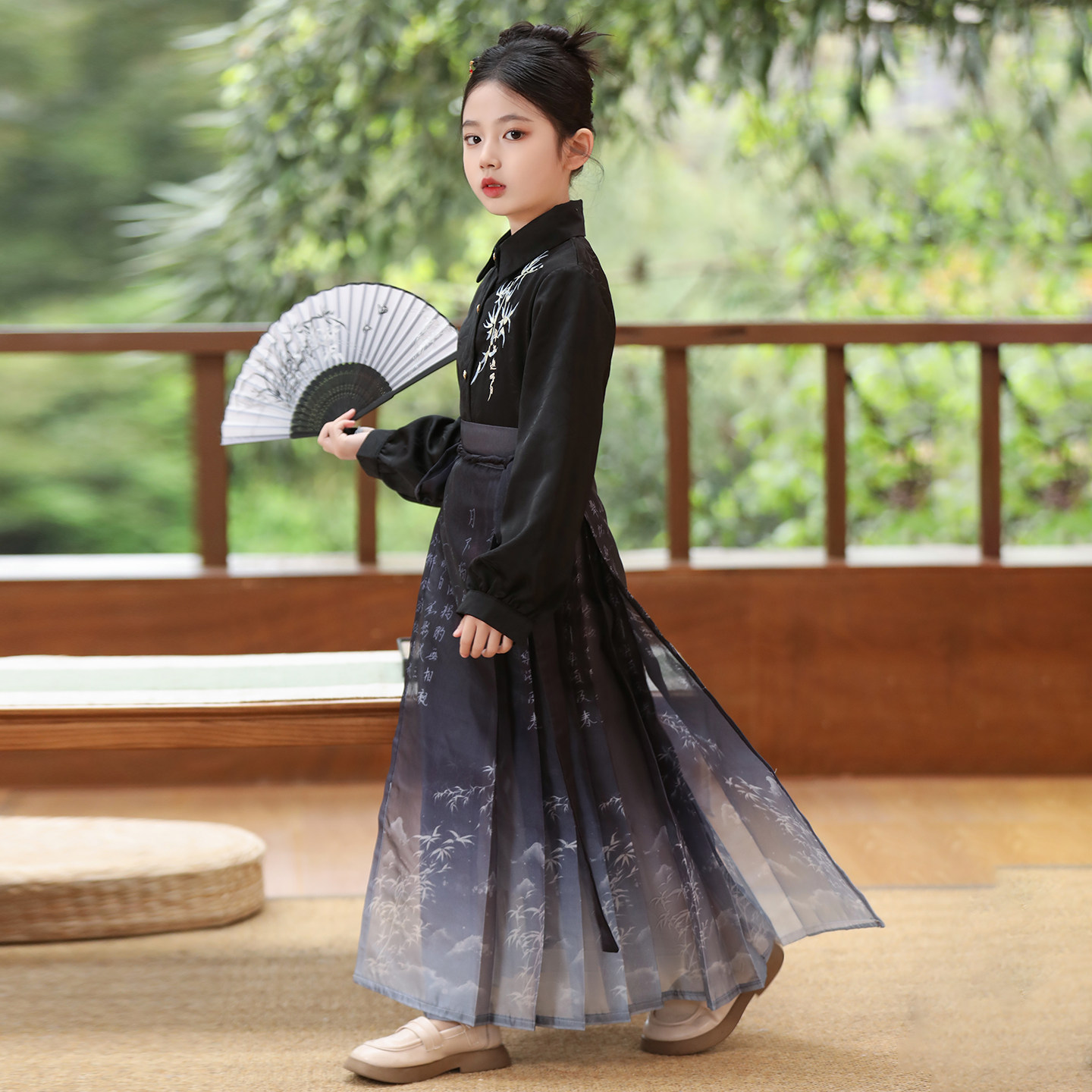 儿童汉服女童马面裙明制套装春装