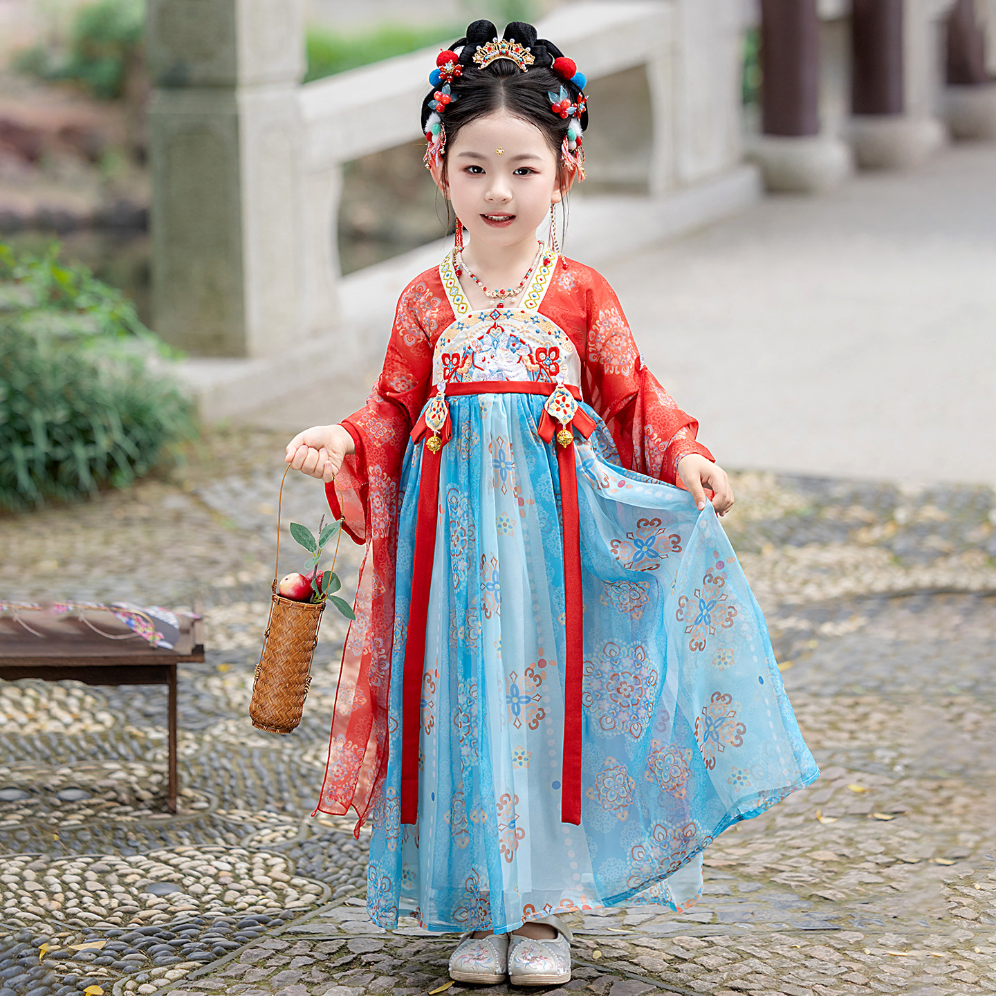 汉服女童春秋2026新款古风儿童襦裙国风中秋节服装女孩秋季连衣裙