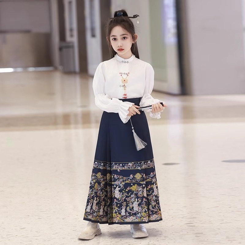 儿童马面裙女童汉服2026新款春秋季套装古装女大童古风国风新中式