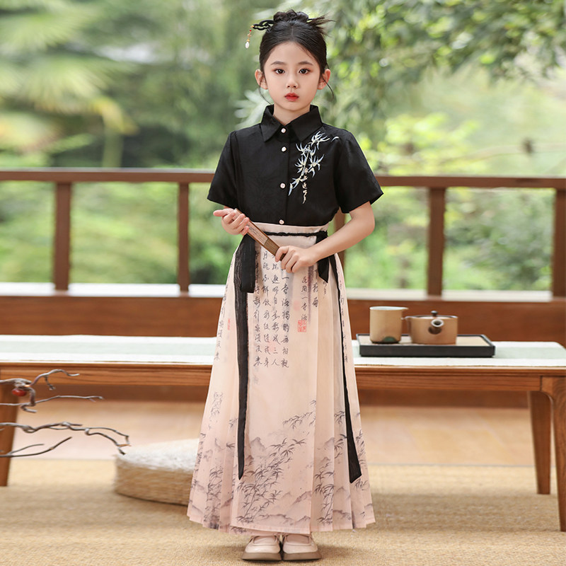 马面裙女童汉服2026新款夏装古风大童套装夏款儿童国风新中式夏季