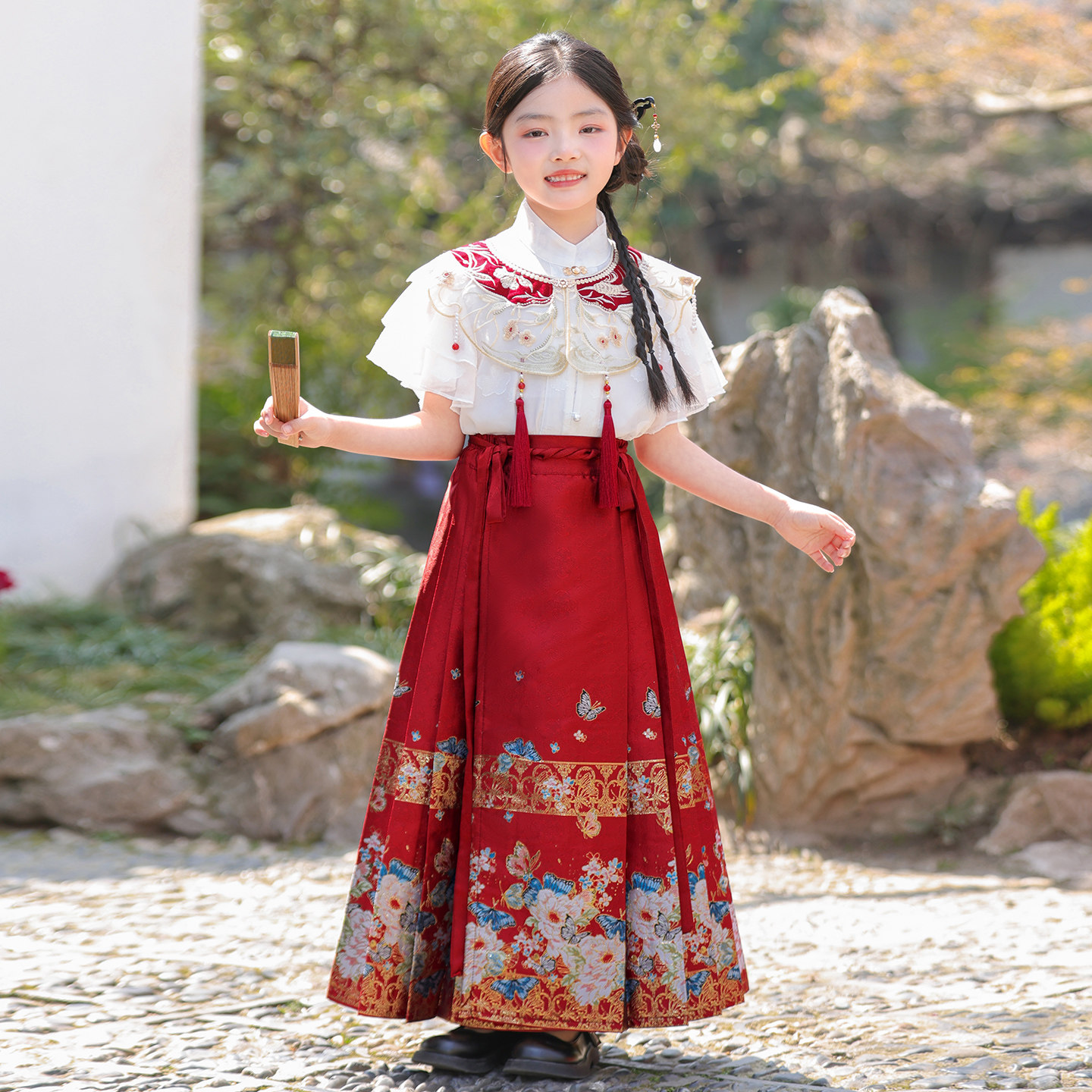 女童新中式马面裙汉服套装夏装