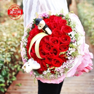 11朵19红玫瑰鲜花速递浙江省杭州市拱墅区西湖区同城花店送花上门