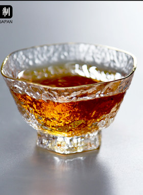 东洋佐佐木日式锤纹六角金边茶杯