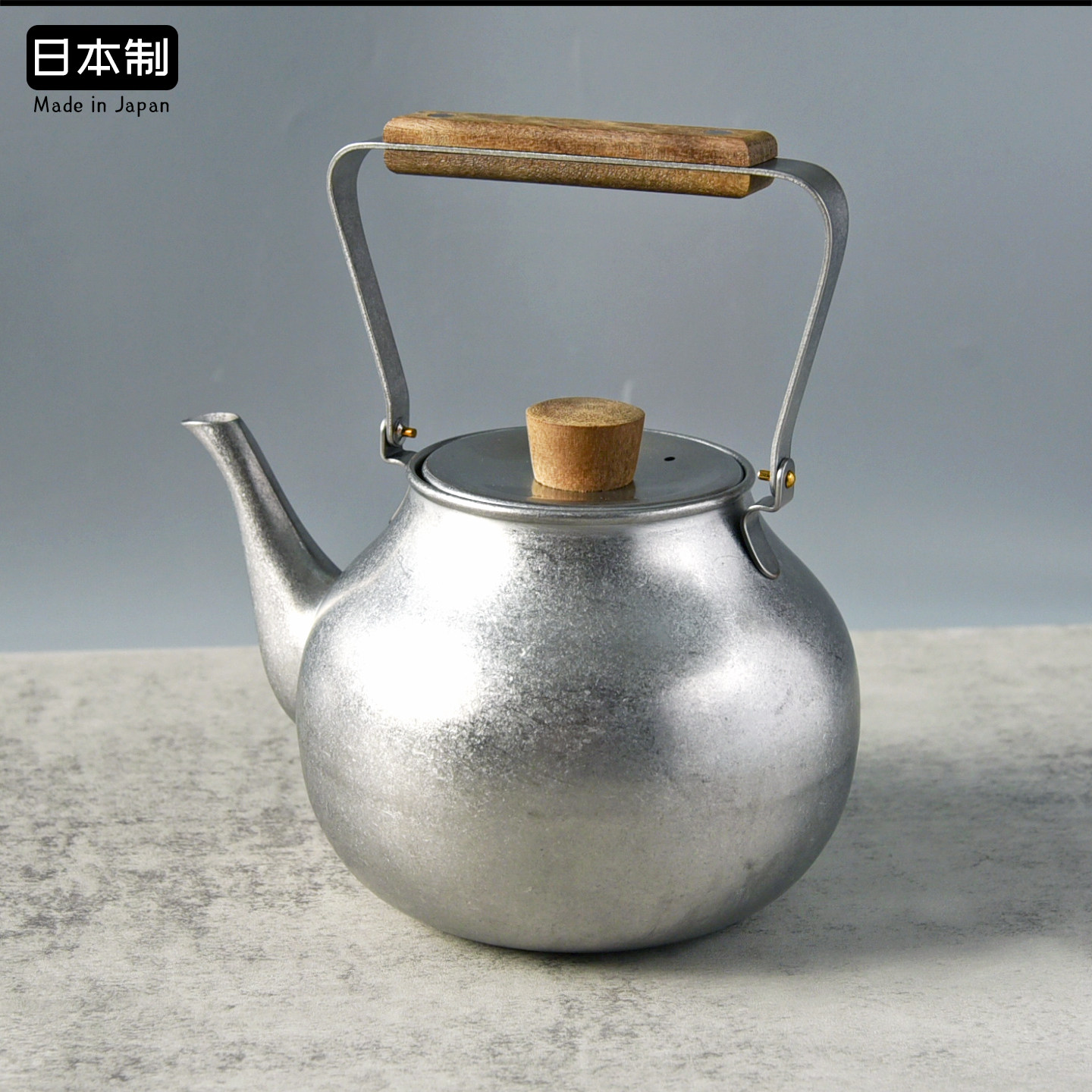 宫崎制作所茶具水壶日本进口木柄不锈钢带滤网复古日式急须泡茶壶