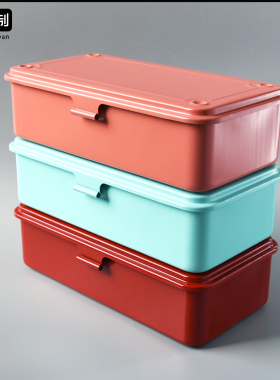 toyo东洋工具箱日本进口金属彩色收纳箱卡盒子diy痛盒铁皮文具盒