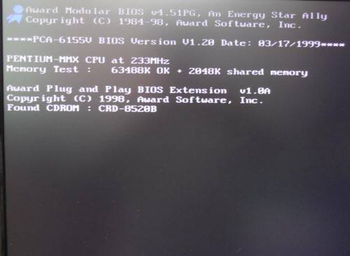 PCA-6155V Rev.A1和233MHz CPU和RAM（无风扇