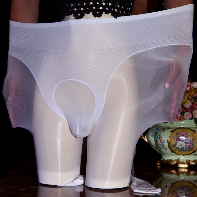 180斤高腰收腹油光连裤袜超薄男丝袜jj套大码比基尼裆九分马油袜