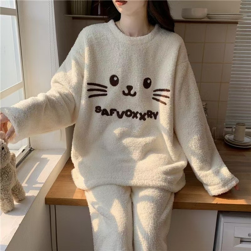 女大童睡衣秋冬季珊瑚绒薄绒款