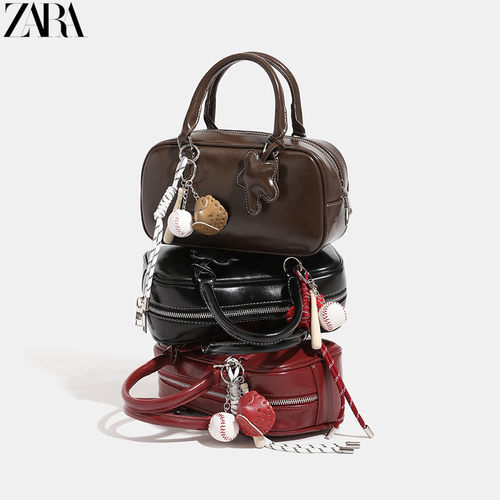 小众保龄球包真皮女包斜挎包