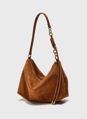 鹿皮绒腋下包包女2026春夏新款时尚简约通勤休闲包单肩包斜挎女包