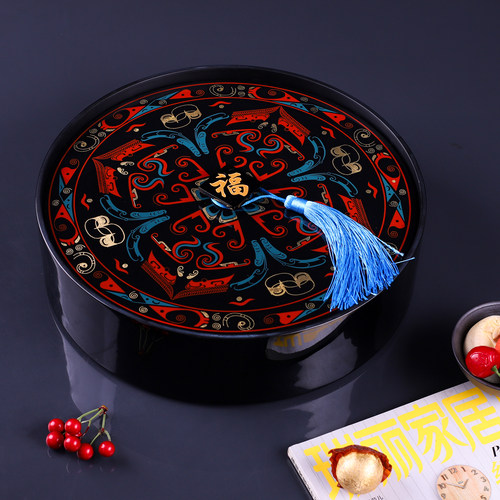 晋元恒漆器手绘汉纹干果收纳盒