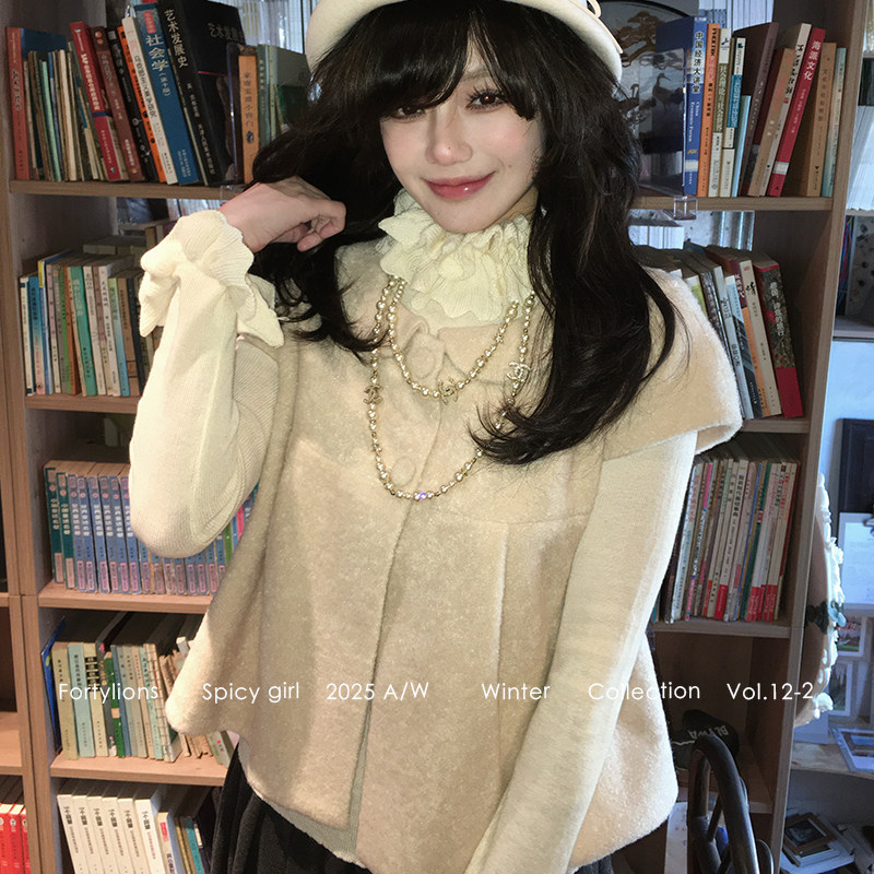 fortylions【12月27号20:00上新95折包邮】可爱娃娃 毛呢短上衣