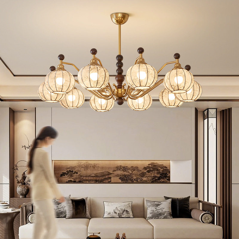 宋式美学客厅吊灯2026年新款中古风布艺护眼吊灯复古全光谱吊灯,家装灯饰光源,卧室/书房吊灯,淘宝优惠券,粉丝福利购,淘宝优惠卷