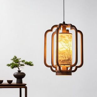 新中式入户玄关过道小吊灯宋式美学中国风禅意复古茶室庭院走廊灯