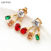 气质水晶耳坠2020潮款 高端质感彩色锆石耳环女韩版 长款 耳饰礼物