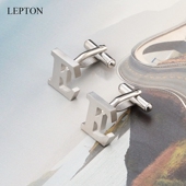 包邮 钉衬衫 法式 袖 扣袖 不锈钢字母E袖 扣会议主持商务礼品礼盒装