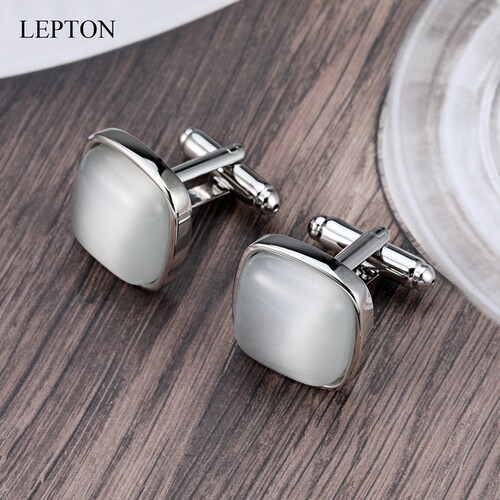 高端猫眼石商务cufflinks袖口钉