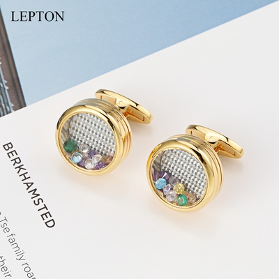 高档彩色水晶轻奢商务礼物袖扣