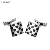 优质法式 扣男衬衫 袖 新款 扣高端珐琅袖 钉优雅格子袖 商务饰品礼盒装