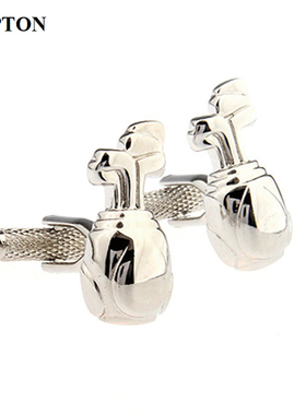 法式袖扣袖钉趣味高尔夫球包袖口钉银色男士衬衫cufflinks