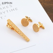 领带别针西装 袖 首饰礼物 商务法式 衬衫 扣男士 轻奢定制水晶领夹套装