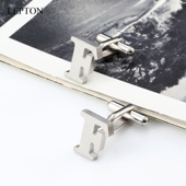 包邮 绅士金属衬衫 袖 扣男士 商务cufflinks礼盒装 扣F字母不锈钢袖