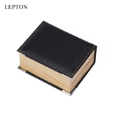 扣盒简约欧美皮质盒子黑色商务配饰礼品盒礼袋 高档礼盒木质袖