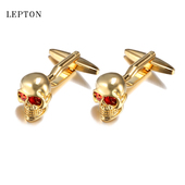 钉法式 扣送礼盒 袖 扣骷髅头金色衬衫 包邮 新质感水晶男士