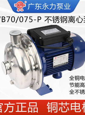 粤华牌WB50/025/WB70/037/075-P不锈钢离心泵清洗循环处理喷淋