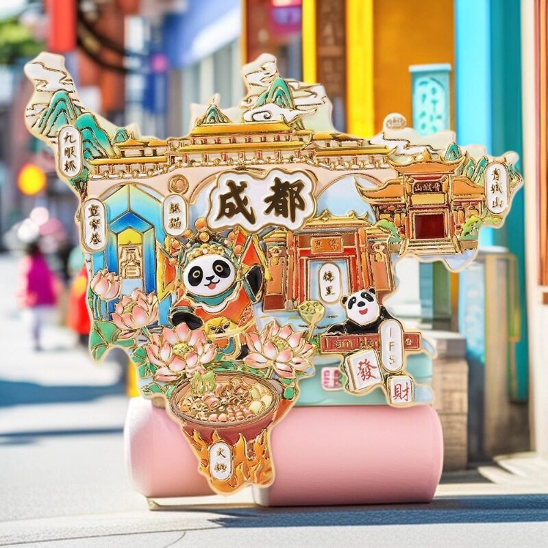 成都文创冰箱贴中国城市熊猫