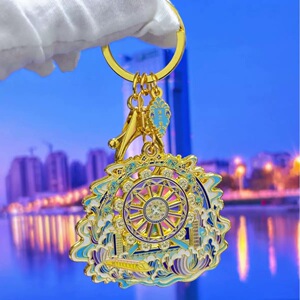 原创天津之眼钥匙扣挂件摩天轮可旋转文创纪念品伴手礼包包挂饰