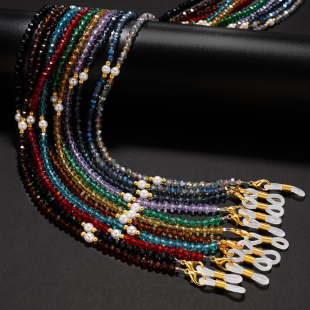 链条眼镜链女明星同款眼镜配件潮款水晶墨镜防掉链子防丢口罩挂绳