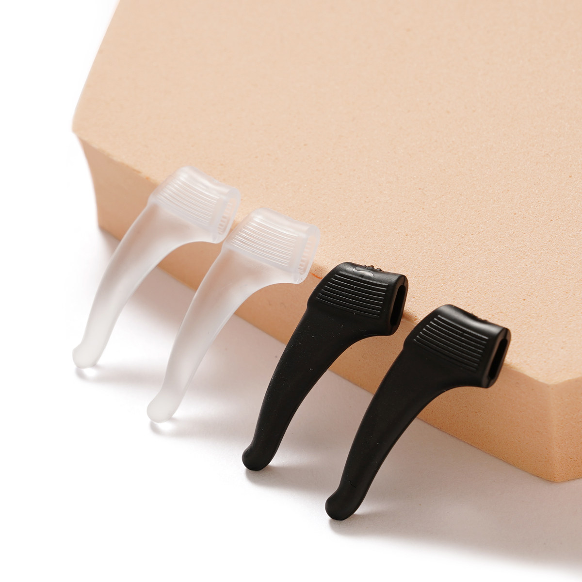 眼镜防滑套硅胶套固定耳勾托儿童防掉防脱落神器眼睛框黑色透明大