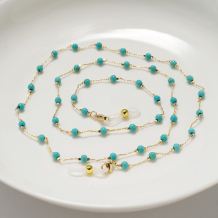 优质绿松石复古串珠近视老花太阳眼镜链子女高品质防滑文艺装饰