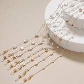 珍珠水晶链条口罩挂链diy韩国挂脖装 眼镜链 饰链防丢挂绳ins明星款