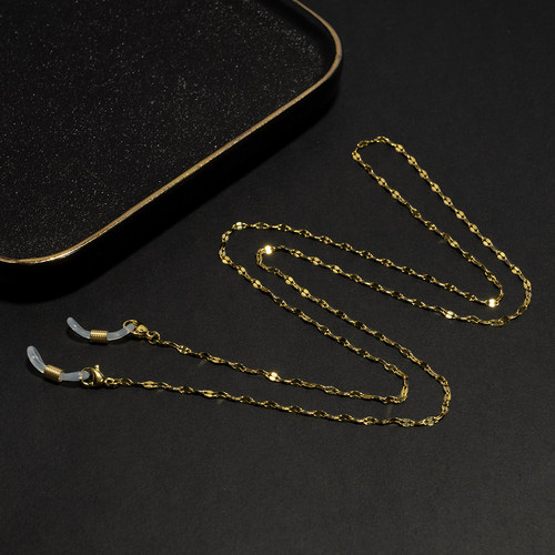 新款网红钛钢不褪色眼镜链嘴唇链百搭墨镜链子女防滑口罩眼镜挂链