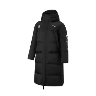 李宁长款 CBA篮球系列宽松保暖连帽外套AYMV485 羽绒服男子2025冬季