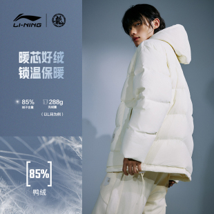李宁羽绒服男子成龙X功夫系列2023冬新款 鸭绒保暖休闲外套AYMT027