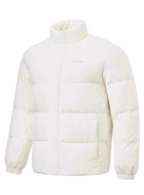 李宁外套男2023冬新款健身防泼水立体裁剪宽松短羽绒服AYMT105LL