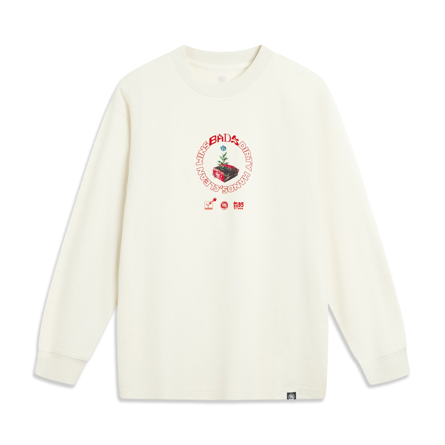 李宁反伍BADFIVE男子2025新款立体裁剪宽松套头卫衣AWDVD87