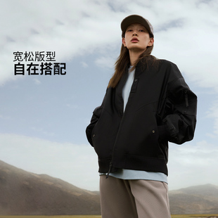 李宁CF溯男女同款 口拉链运动夹克AJDU353 宽松立领简约罗纹袖